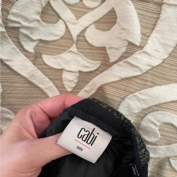 CAbi #3036 Media Tweed Green & Black Snap Button Jacket S - Picture 5 of 8